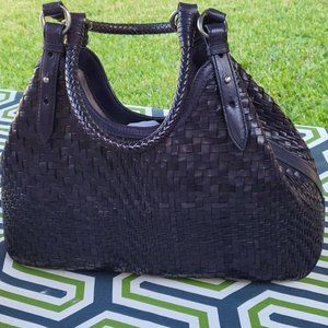 COLE HAAN Genevieve Weave Small Triangle Tote